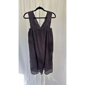 Everlane Women's Eyelet Cotton‎ Dress Size S Purple Pockets